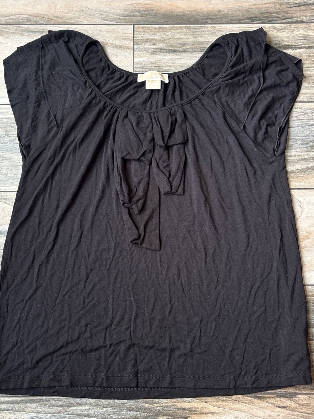 Michael Kors Black Ruffle-Accent Women's Top